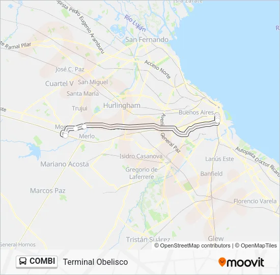 Mapa de COMBI de Colectivo
