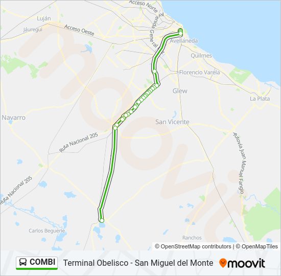 COMBI Colectivo Line Map