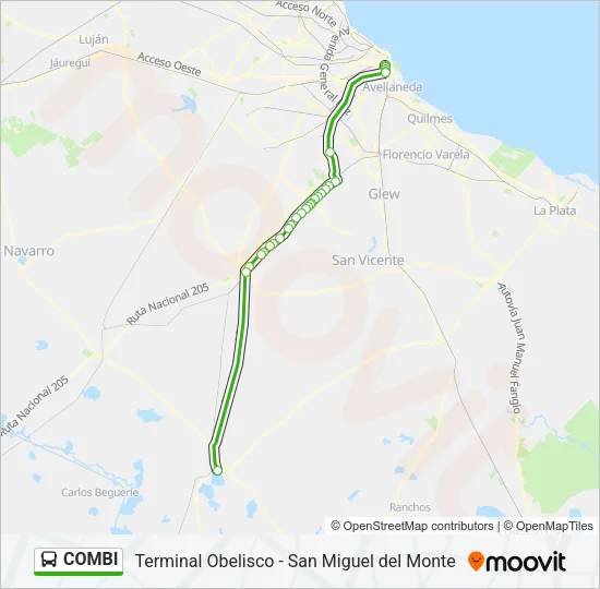 COMBI Colectivo Line Map