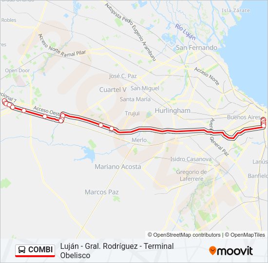 Mapa de COMBI de Colectivo