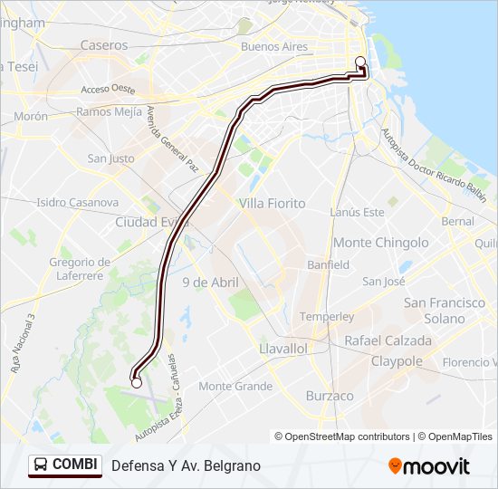 Mapa de COMBI de colectivo