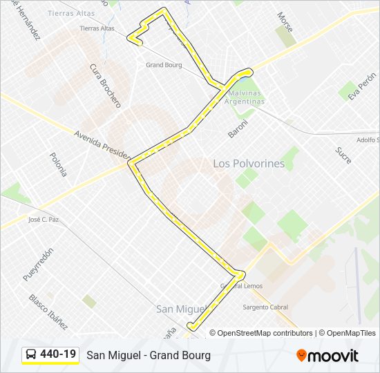 440-19 Colectivo Line Map