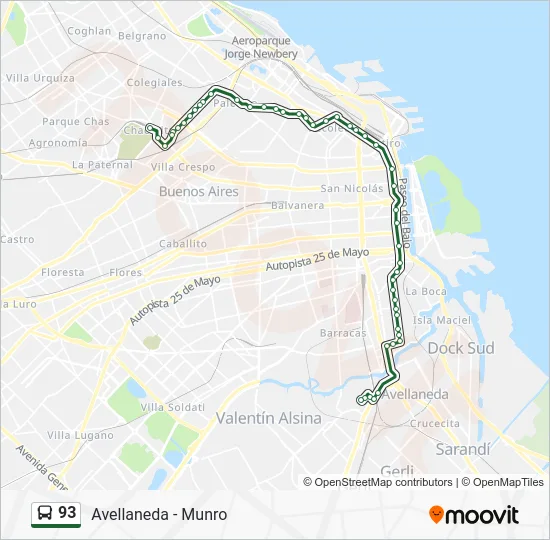 93 Colectivo Line Map