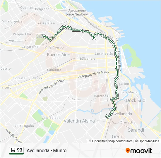 93 Colectivo Line Map