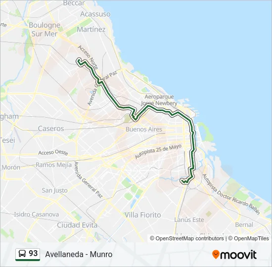 93 Colectivo Line Map