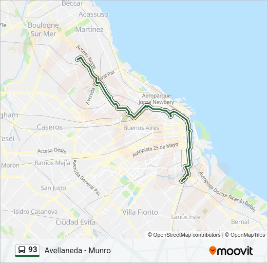 93 Colectivo Line Map