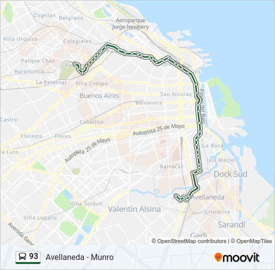 93 Colectivo Line Map