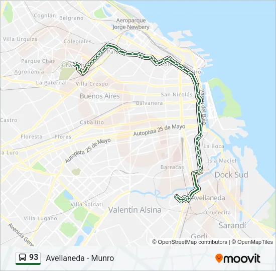 93 Colectivo Line Map