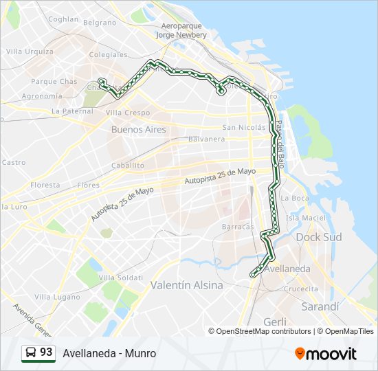 93 Colectivo Line Map