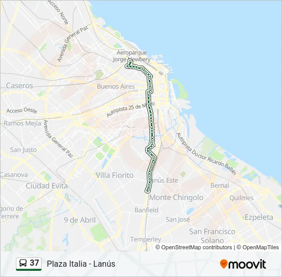 37 Colectivo Line Map