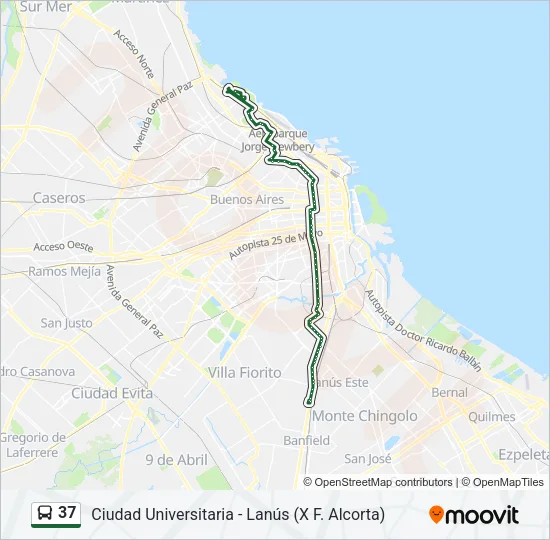 37 Colectivo Line Map