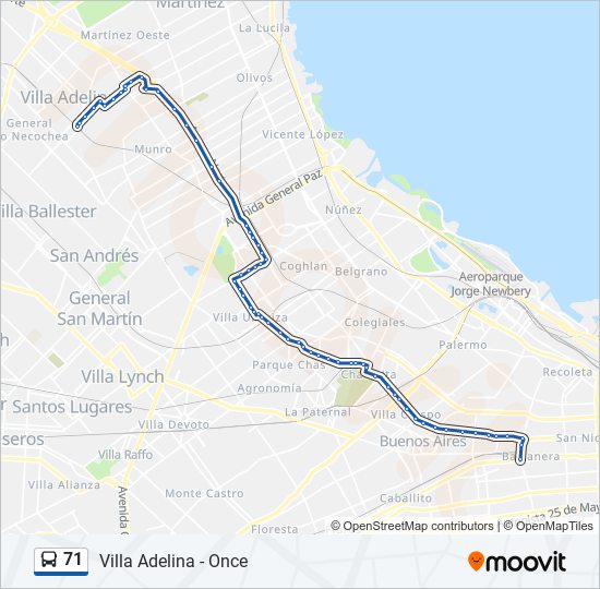 Mapa de 71 de colectivo