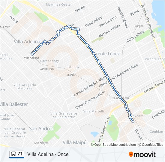 Mapa de 71 de Colectivo