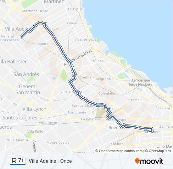 Mapa de 71 de Colectivo