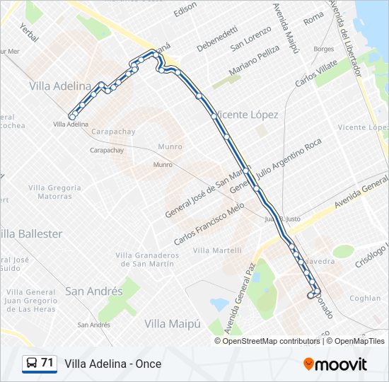 Mapa de 71 de Colectivo