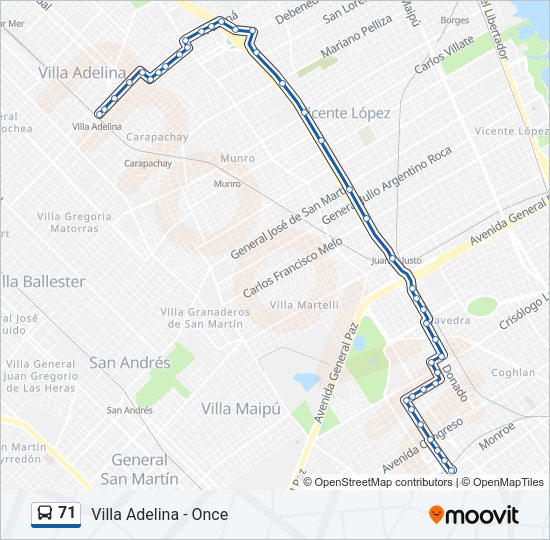 Mapa de 71 de Colectivo