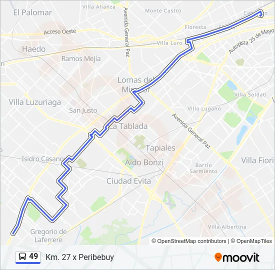 49 Colectivo Line Map