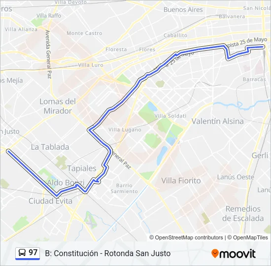 97 Colectivo Line Map