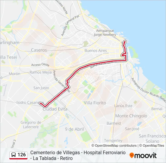 126 Colectivo Line Map