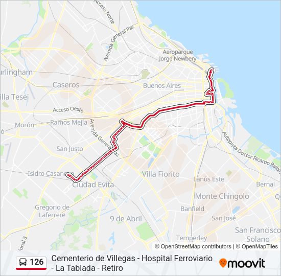 Mapa de 126 de Colectivo