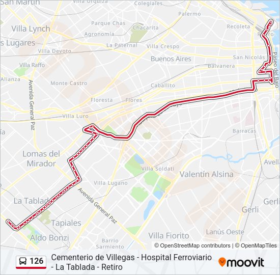 Mapa de 126 de Colectivo