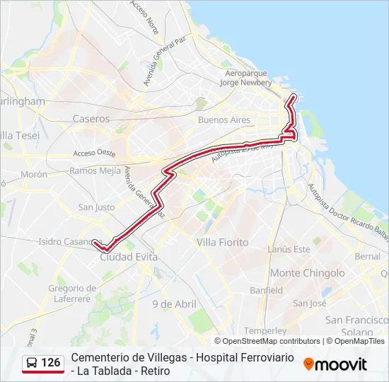126 Colectivo Line Map