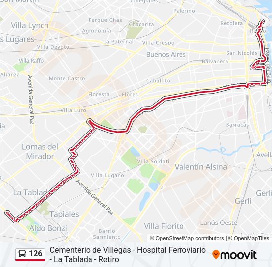 Mapa de 126 de Colectivo