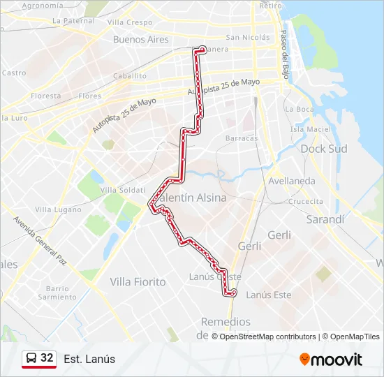 32 Colectivo Line Map