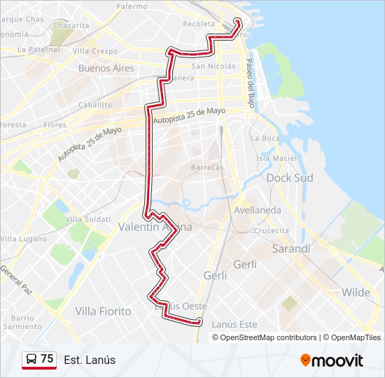 75 Colectivo Line Map