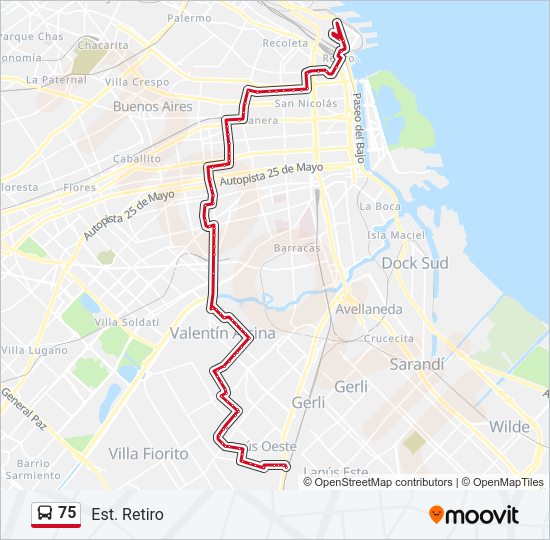 Mapa de 75 de Colectivo