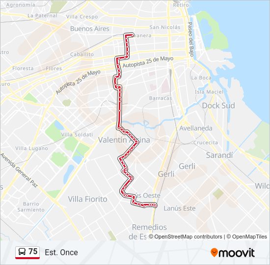 75 Colectivo Line Map