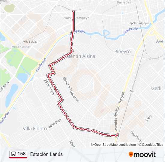158 Colectivo Line Map