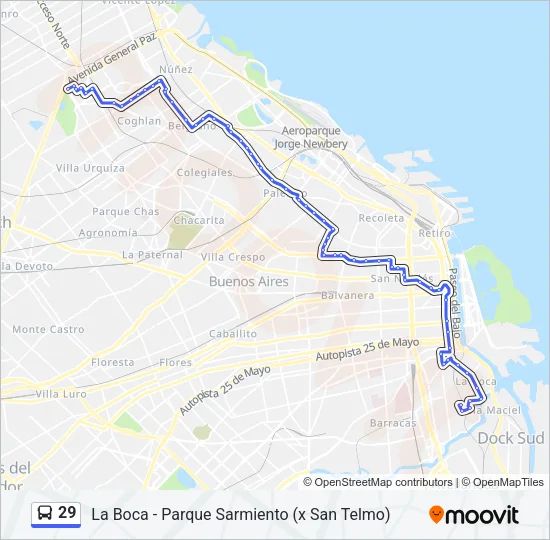 29 Colectivo Line Map