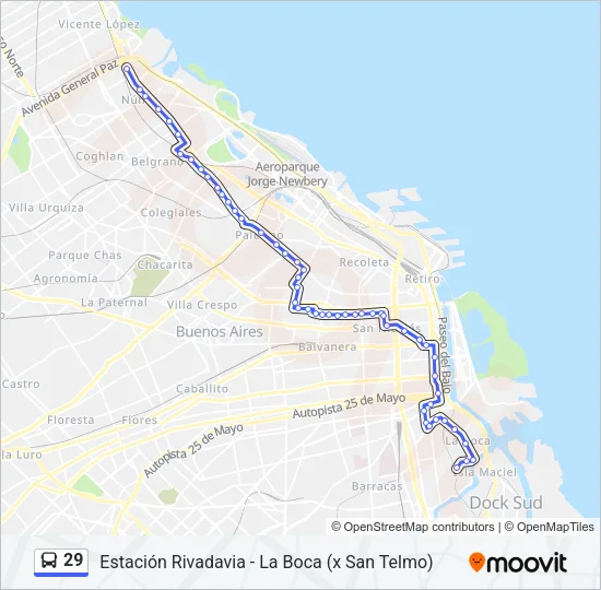 29 Colectivo Line Map