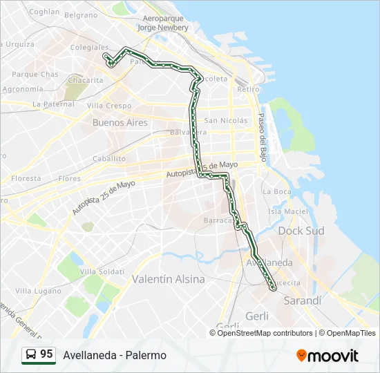 95 Colectivo Line Map