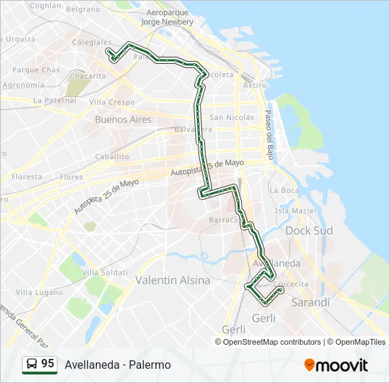 95 Colectivo Line Map