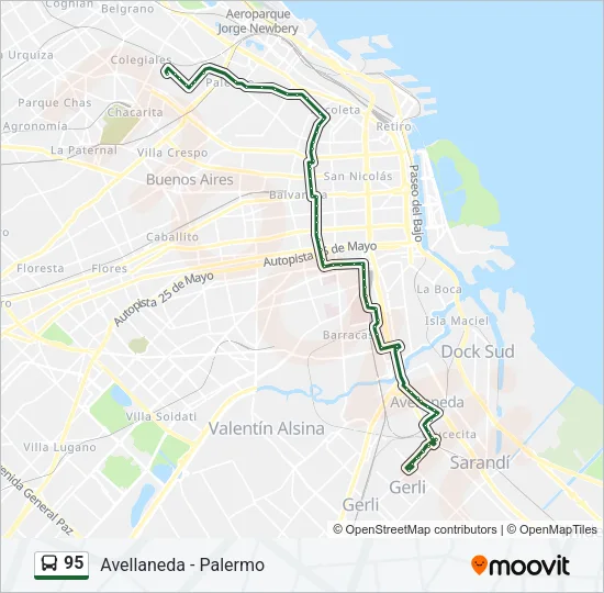 95 Colectivo Line Map