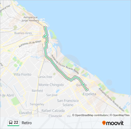 22 Colectivo Line Map