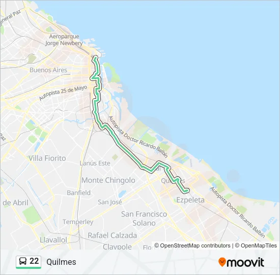 22 Colectivo Line Map