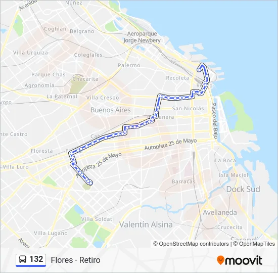 132 Colectivo Line Map