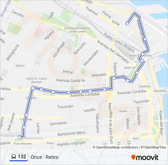 132 Colectivo Line Map