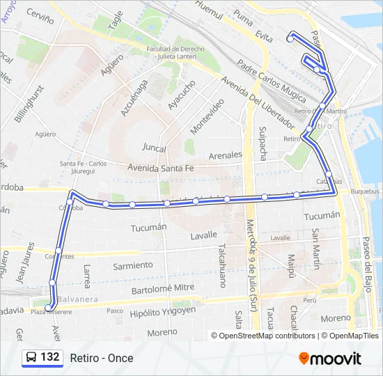 132 Colectivo Line Map