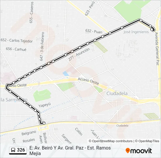 326 Colectivo Line Map