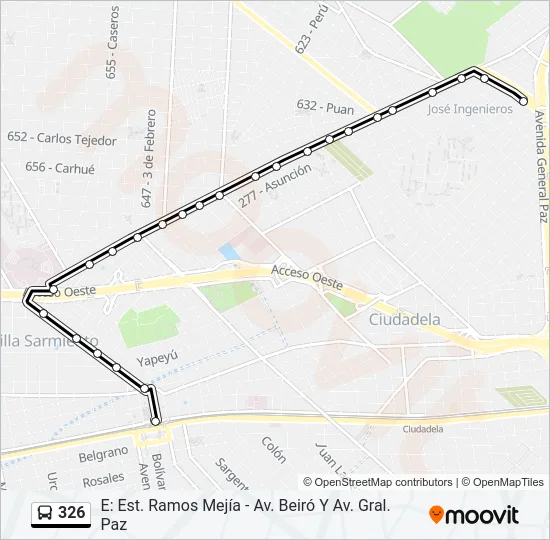 326 Colectivo Line Map