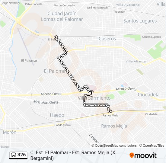 Mapa de 326 de Colectivo