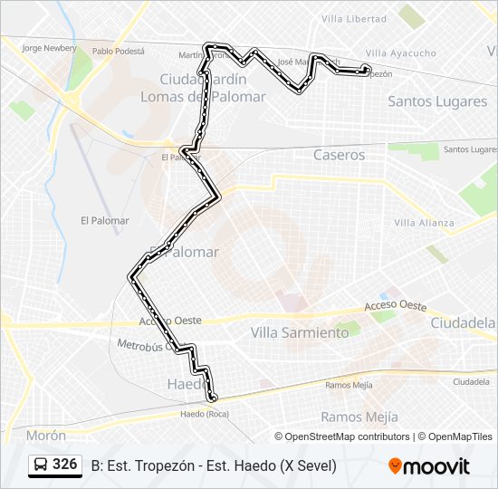 Mapa de 326 de Colectivo