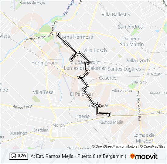 Mapa de 326 de Colectivo