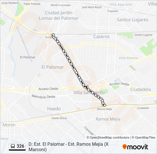 Mapa de 326 de colectivo