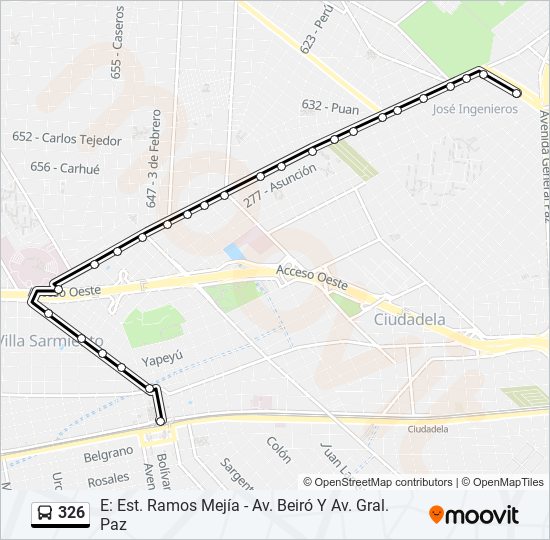 326 Colectivo Line Map