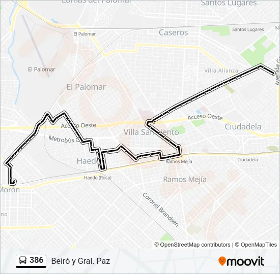 386 Colectivo Line Map